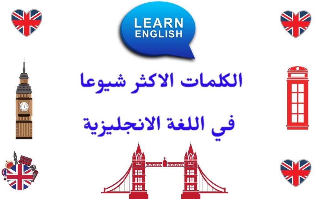 الكلمات الأكثر شيوعا في اللغة الإنجليزية Most common words in English